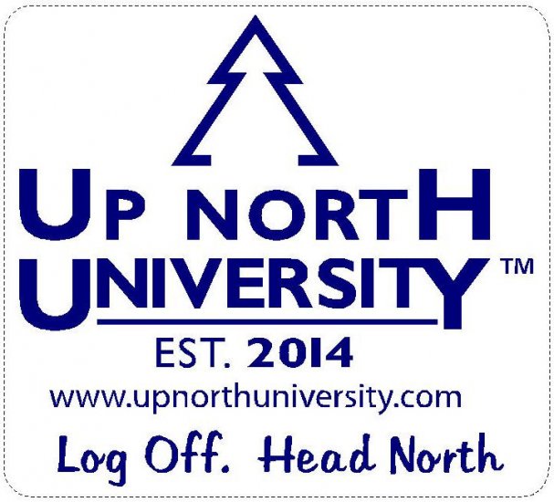 (image for) Window Decal -- Log Off. Head North -- 5" x 4.5" - Click Image to Close