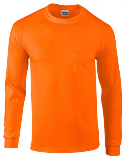 (image for) Long-sleeve T-Shirt with Pocket, Adult, 100% Pre-Shrunk Cotton - Click Image to Close
